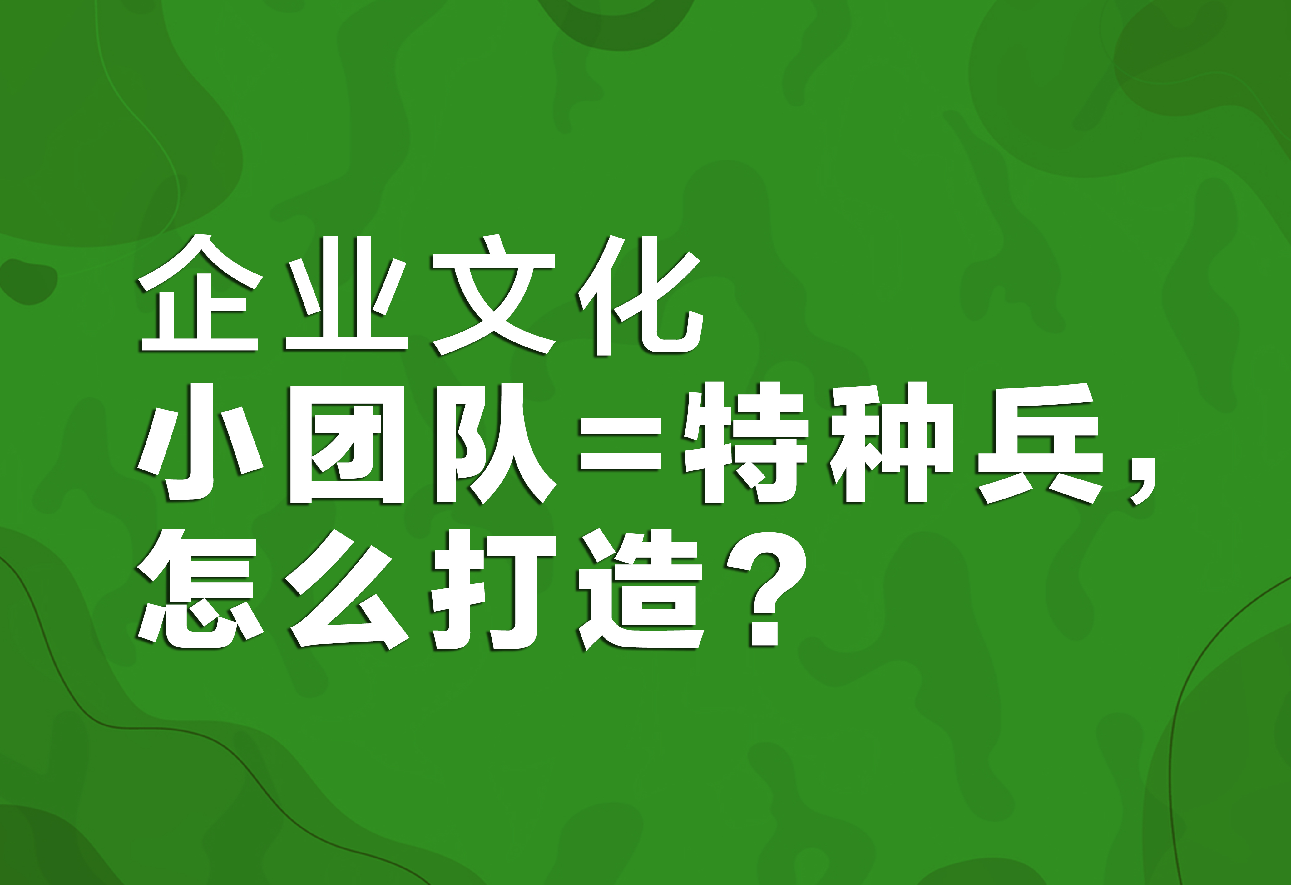 企業(yè)文化：小團(tuán)隊(duì)=特種兵，怎么打造？